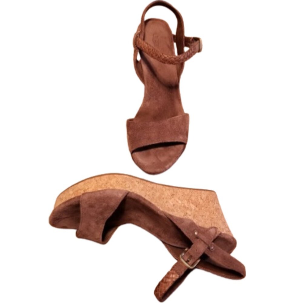 Genuine Ugg suede cork heeled wedges NWOT